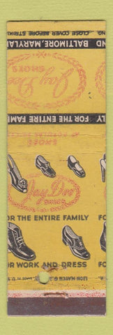 Matchbook Cover - Jay Dee Shoes Baltimore MD MISCUT WEAR