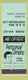 Matchbook Cover - D&B Rea Footwear shoes Te Rapa New Zealand