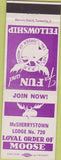 Matchbook Cover - Matchbook Cover Moose Lodge McSherrystown PA