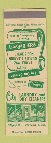 Matchbook Cover - City Dry Cleaning Laundry Jamestown ND