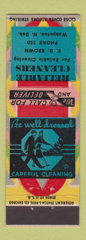 Matchbook Cover - Reliable Cleaners Wahpeton ND