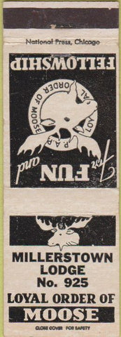 Matchbook Cover - Matchbook Cover Moose Lodge Millerstown PA