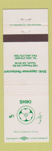 Matchbook Cover - Shiki Japanese Restaurant Duluth GA