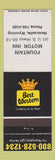 Matchbook Cover - Best Western Fountain Motor Inn Newcastle WY