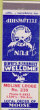 Matchbook Cover - Matchbook Cover Moose Lodge Moline IL