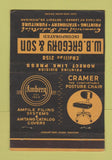 Matchbook Cover - WB Gregory Chairs Furniture Printing Detroit MI 40 Strike