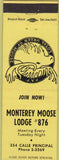 Matchbook Cover - Matchbook Cover Moose Lodge Monterey CA