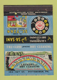 Matchbook Cover - Sani Wash Laundry Dry Cleaning Pittsburgh PA WEAR 40 Strike