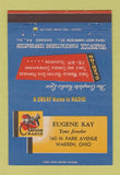 Matchbook Cover - Clarion Radio Eugene Kay Warren OH 40 Strike