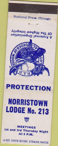 Matchbook Cover - Matchbook Cover Moose Lodge Norristown PA