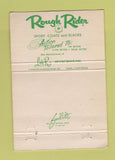 Matchbook Cover - Rough Rider Clothes Hexom's Roseville Square WEAR 40 Strike