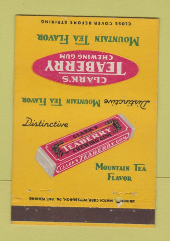 Matchbook Cover - Clark's Teaberry Gum 40 Strike
