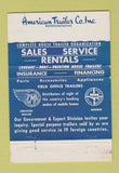 Matchbook Cover - American Trailers Mobile Homes Washington DC 40 Strike