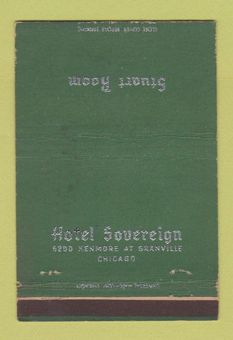 Matchbook Cover - Hotel Sovereign Chicago IL 40 Strike