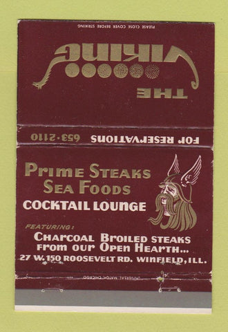 Matchbook Cover - The Viking Restaurnt Winfield IL 40 Strike