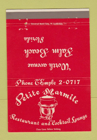 Matchbook Cover - Petite Marmite Restaurnt Palm Beach FL 40 Strike