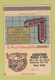 Matchbook Cover - Moose Lodge Jamestown NY 40 Strike