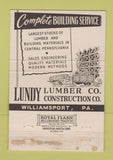 Matchbook Cover - Lundy Lumber Williamsport Muncy Hughesville PA 40 Strike