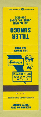 Matchbook Cover - Tiller Sunoco oil gas Jones OK