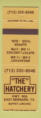 Matchbook Cover - The Hatchery East Bernard TX