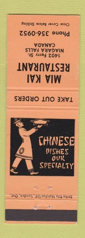 Matchbook Cover - Mia Kai Restaurant Chinese Niagara Falls ON