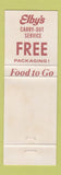 Matchbook Cover - Elby's Restaurant WTRF TV Wheeling WV