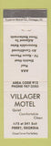 Matchbook Cover - Villager Motel Perry GA