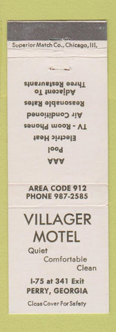 Matchbook Cover - Villager Motel Perry GA