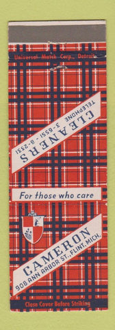 Matchbook Cover - Cameron Cleaners Flint MI