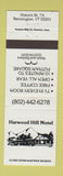 Matchbook Cover - Harwood Hill Motel Bennington VT