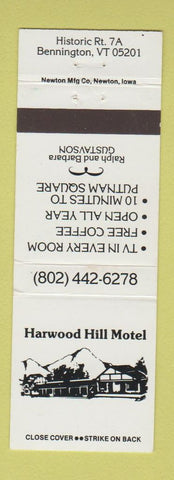 Matchbook Cover - Harwood Hill Motel Bennington VT