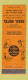 Matchbook Cover - Rebel Motel Baytown TX