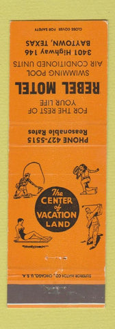 Matchbook Cover - Rebel Motel Baytown TX
