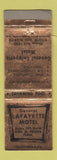 Matchbook Cover - General Lafayette Motel King of Prussia PA