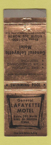 Matchbook Cover - General Lafayette Motel King of Prussia PA