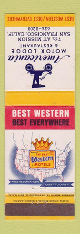 Matchbook Cover - Best Western Americania Motor Lodge San Francisco CA
