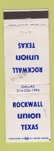 Matchbook Cover - Rockwell Union oil gas Dallas TX WORN