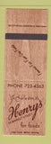 Matchbook Cover - Herny's Grocery Charleston SC SAMPLE