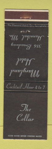 Matchbook Cover - Maryland Hotel The Cellar Hannibal MO