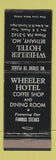Matchbook Cover - Wheeler Hotel Bethany MO