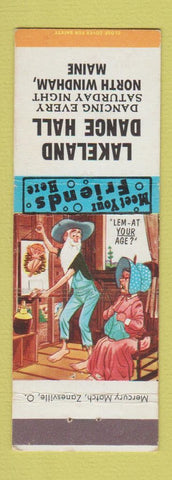 Matchbook Cover - Lakeland Dance Hall North Windham ME hillbilly