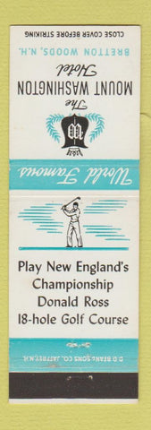 Matchbook Cover - Mount Washington Hotel Bretton Woods NH DD Bean