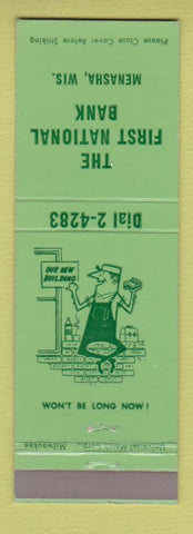Matchbook Cover - First National Bank Menasha WI