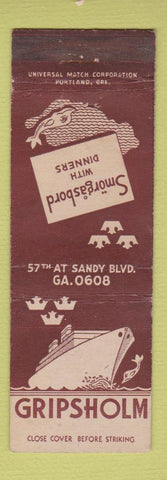 Matchbook Cover - Gripsholm Smorgasbord