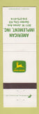 Matchbook Cover - John Deere Tractors Garden City KS