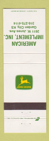 Matchbook Cover - John Deere Tractors Garden City KS