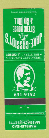 Matchbook Cover - Jake Cassidy's Steak Marblehead MA WEAR