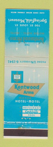 Matchbook Cover - Kentwood Arms Motor Hotel Springfield MO