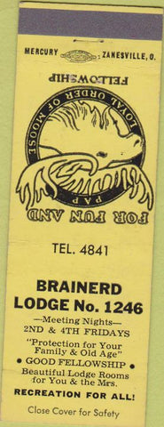 Matchbook Cover - Matchbook Cover Moose Lodge Brainerd MN