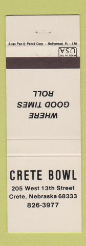 Matchbook Cover - Crete Bowling Crete NE